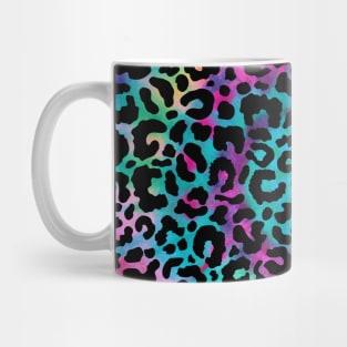 Cute Rainbow Tie Dye Boho Leopard Print Mug